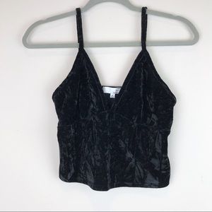 Nordstrom Velvet Crop Tank Top Black sz M